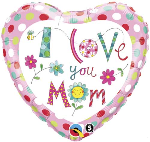 I Love You Mom Foil Balloons
